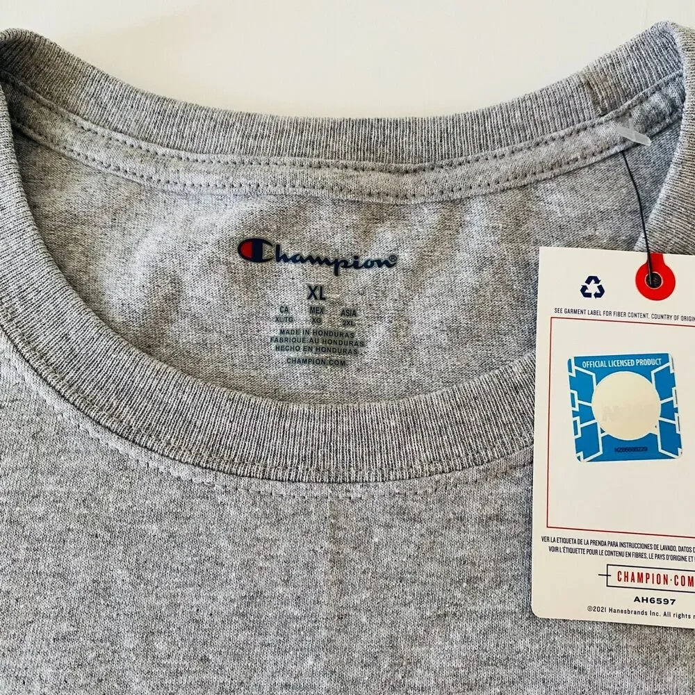 Champion NCAA 2024 Mens Basketball Tee Short Sleeve‎ Crew Neck Size XL Gray - Picture 4 of 8